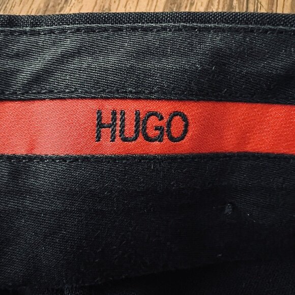 HUGO BOSS Women's Black Dress Pants Virgin Wool Straight Leg Stretch Size 42R - Picture 6 of 12